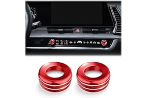 for Kia Sportage 2023-2025 Accessories, DvlynAuroa 2-Piece Aluminum Alloy A/C Climate Knob Cover Trim Kit - Interior Upgrade, Knob Protection & Easy Operation (Red, 2023-2025)