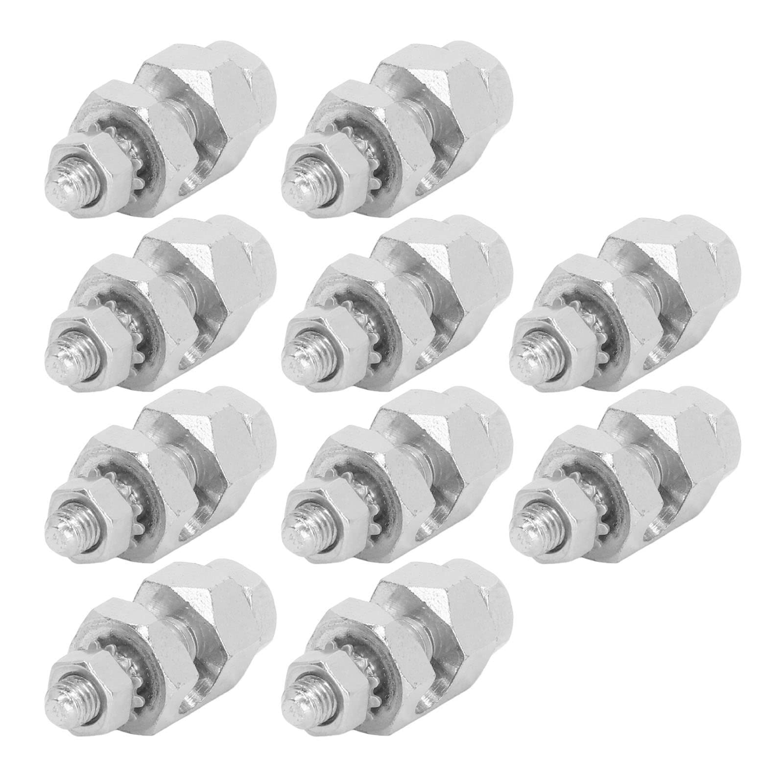 10 Pack Cable Clamp, Solar Panel Photovoltaic Nut, Solar Earthing Ground Clip Cable Clamp for Bare Wire, External Hex Copper Grounding Cable Clip