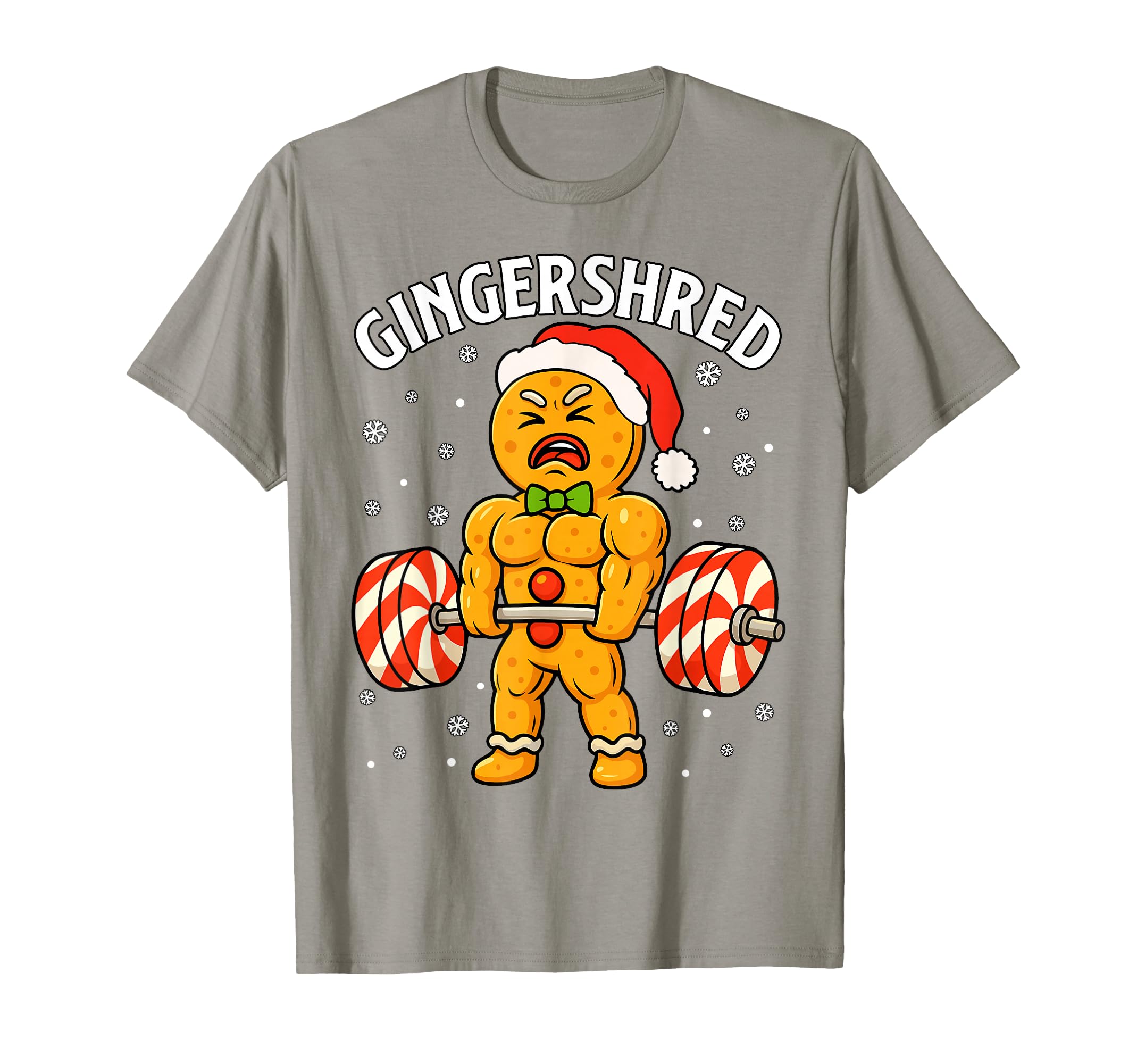 Photo 1 of Gingershred Funny Gingerbread Man Gym Bodybuilding Christmas T-Shirt XL