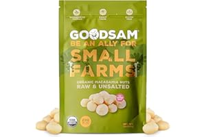 GoodSAM Organic Raw Macadamia Nuts – Unsalted, Whole Nuts – Buttery Creamy Flavor – Sustainably Grown on Regenerative Family Farms – High Fat Low Carb Keto Friendly Snacks - 1.5lb Pouch