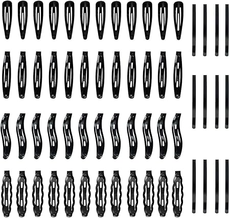 Amazon Co Jp Wangk ヘアクリップ 黒 ベビー ヘアピン 前髪留め ぱっちん留め スリーピン 可愛い ヘアアクセサリー 髪飾り 60個セット ブラック 5タイプ ビューティー