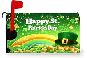 Nanikore St. Patrick's Day Mailbox Covers Spring Green Shamrock Mailbox Covers Magnetic Standard Size 21x18 Inches for Outdoor Garden Yard Decor (St. Patrick's Day8)