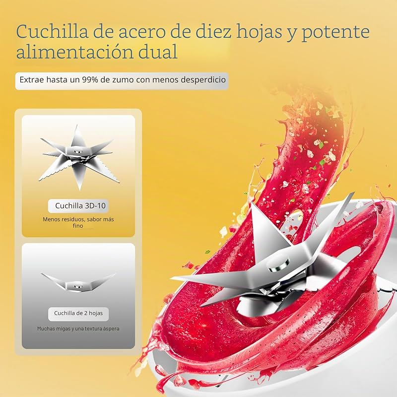【Melhorado】Liquidificador portátil recarregável Fine Life Pro, novo liquidificador portátil de batidos de 1200ML com ecrã digital para legumes e frutas, dois modos, fácil de limpar, lâmina 3D-10, sem BPA — foto 5 de 8