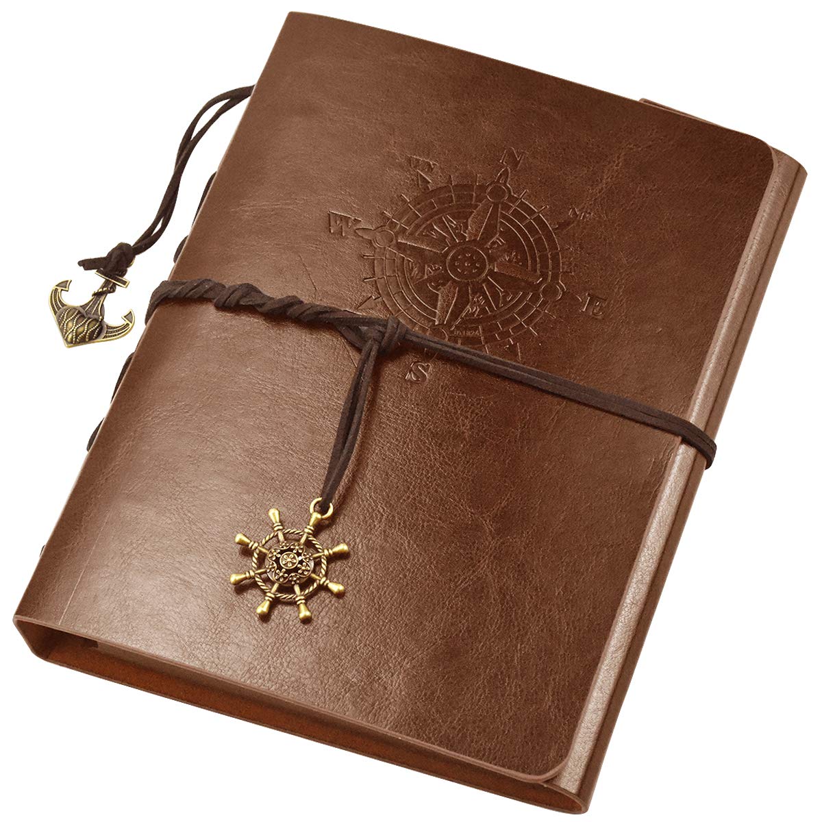 Jinlaili Album, Vintage Leather Photo Album with 60 Black Pages, DIY Scrapbooking Photo Memories Book for Anniversary, Birthday, Friends, Children Gift (Brown)