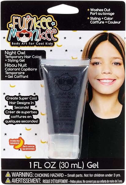 Funkee Munkee Colored Hair Gel 1fl Oz Nightowl Black Amazon Ca