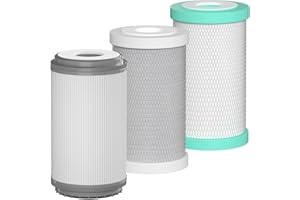 MIXZENY RV Water Replacemen Cartridges Compatible with GLACIER FRESH RV Water Filter System, 0.2 Micron High Flow Filter, Sediment “Longevity” and Granular Activated Carbon “Tasty”, 1 Set