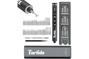 Tarlido Electric Screwdriver, 4V Precision Screwdriver Set, 49-in-1 Cordless Power Screwdriver, USB-C Cable, Max 3.5 N.m Torque, Compact Magnetic Tool for Phone Camera Laptop Electronics Home Repair