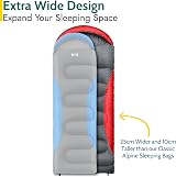 Trail Alpine 250 XL Hooded Sleeping Bag 230x100cm Red view 2