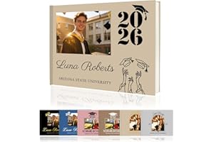 Personalized Graduation Guest Book 2026, Class of 2026 Memory Book for Grad Party Sign In, Blank Signature Scrapbook Alternat