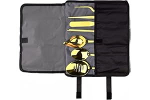 CREATIVECHEF Professional Chef Plating Kit, Culinary Plating Set, Gold, Stainless (7 Piece, Gold)