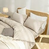 BESTOUCH Cooling Cover for Weighted Blankets 100% Washed Cotton Linen Feel Super Soft Comfortable Chic Breathable Blanket Cover (Almond Milk Grey, 40"x60")