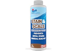 Stain and Scale Remover for Swimming Pools and Hot Tubs – 1L Pool Stain Remover - Prevents and Removes Metal Stains and Scale
