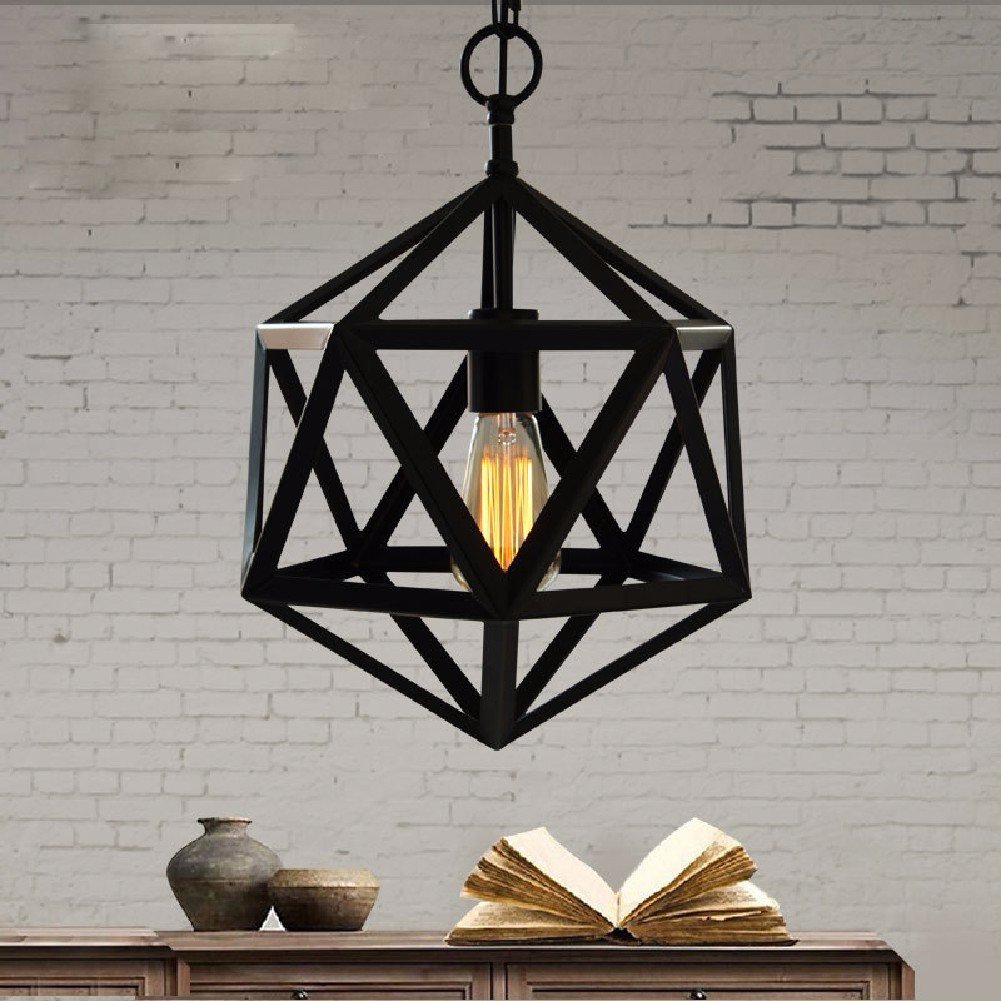 Amazon Com Hqlcx Chandelier Retro American Style Village Loft Industrial Warehouse Coffee Shop Iron Chandelier Diamond Pendant Lamp Black Baby