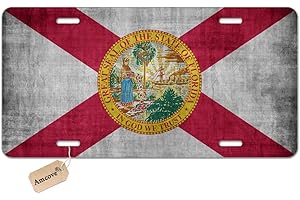 Amcove License Plate Americana Florida State Flag License Plate Official Antique Vintage Auto Tag 6 X 12 Inch