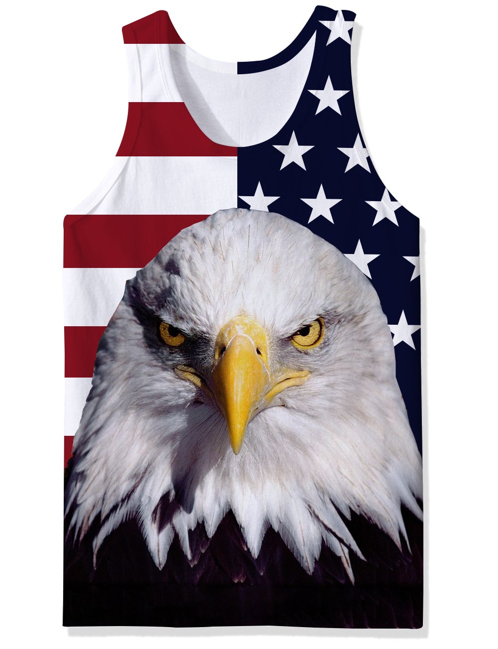 Leapparel Mens Running Tank Top Funny Graphic Printed Sport and Casual Relaxed Vest Shirt Big Size American Flag Eagle Tshirts Tees Small