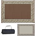 Stylish Camping Ming's Mark RD7 Stylish Camping Reversible Classical Patio Mat - 6' x 9', Brown/Beige