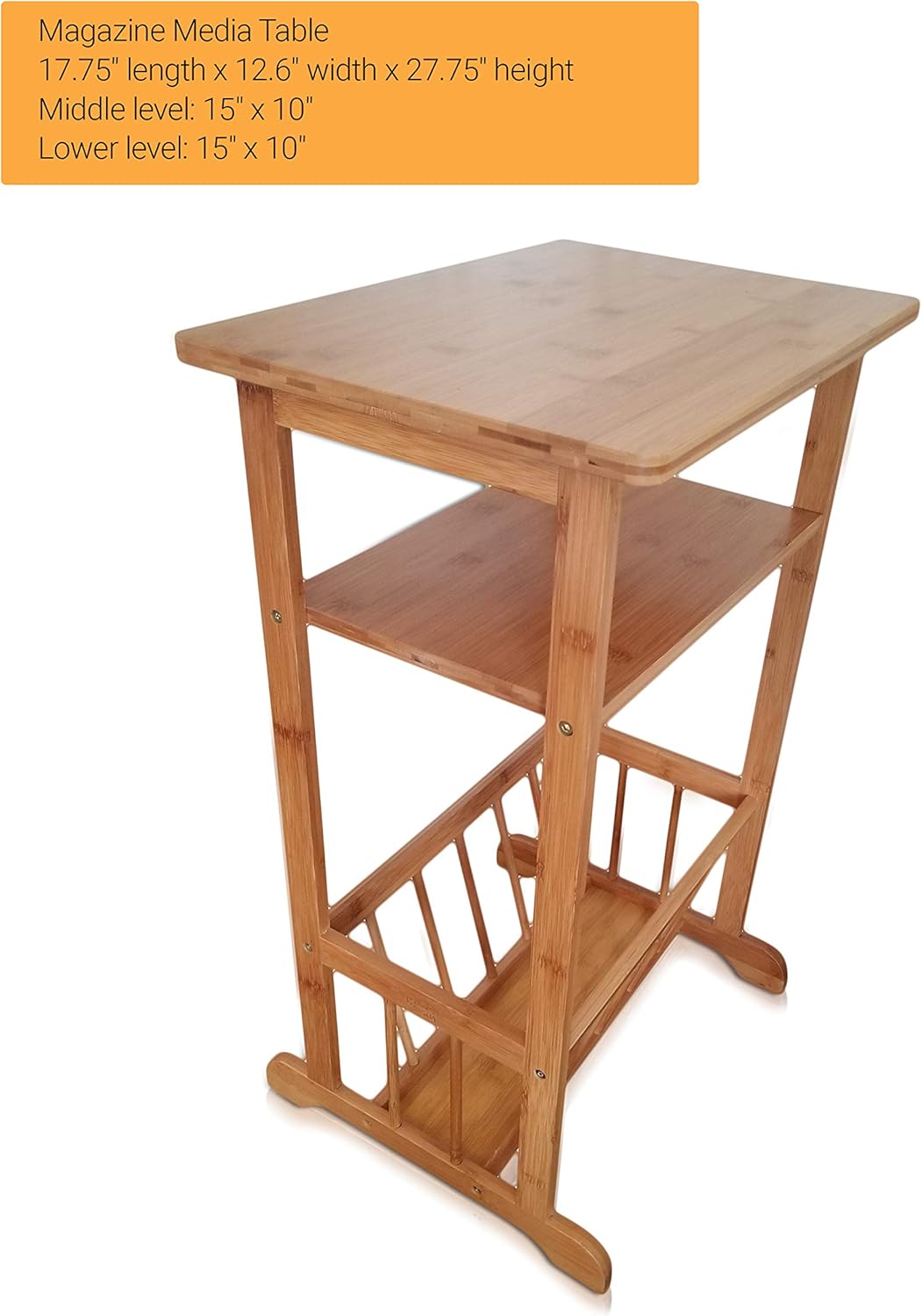 Amazon Com Splashsoup Bamboo Side Table Book Magazine Rack End Piece Natural Bathroom Towel Stand Living Room Corner Organizer Entryway Caddy Kitchen Dining