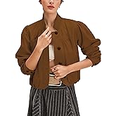 Wanzetaly Women's Faux Suede Jacket Casual Oversized Leather Coat with Pocket Button Bomber Jacket