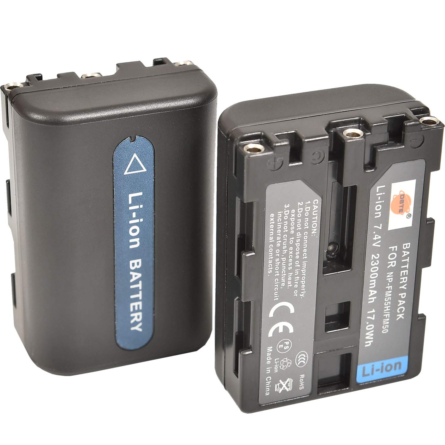 DSTE® 2pcs NP-FM50 Rechargeable Li-ion Battery for Sony NP-FM50, NP-FM55H
