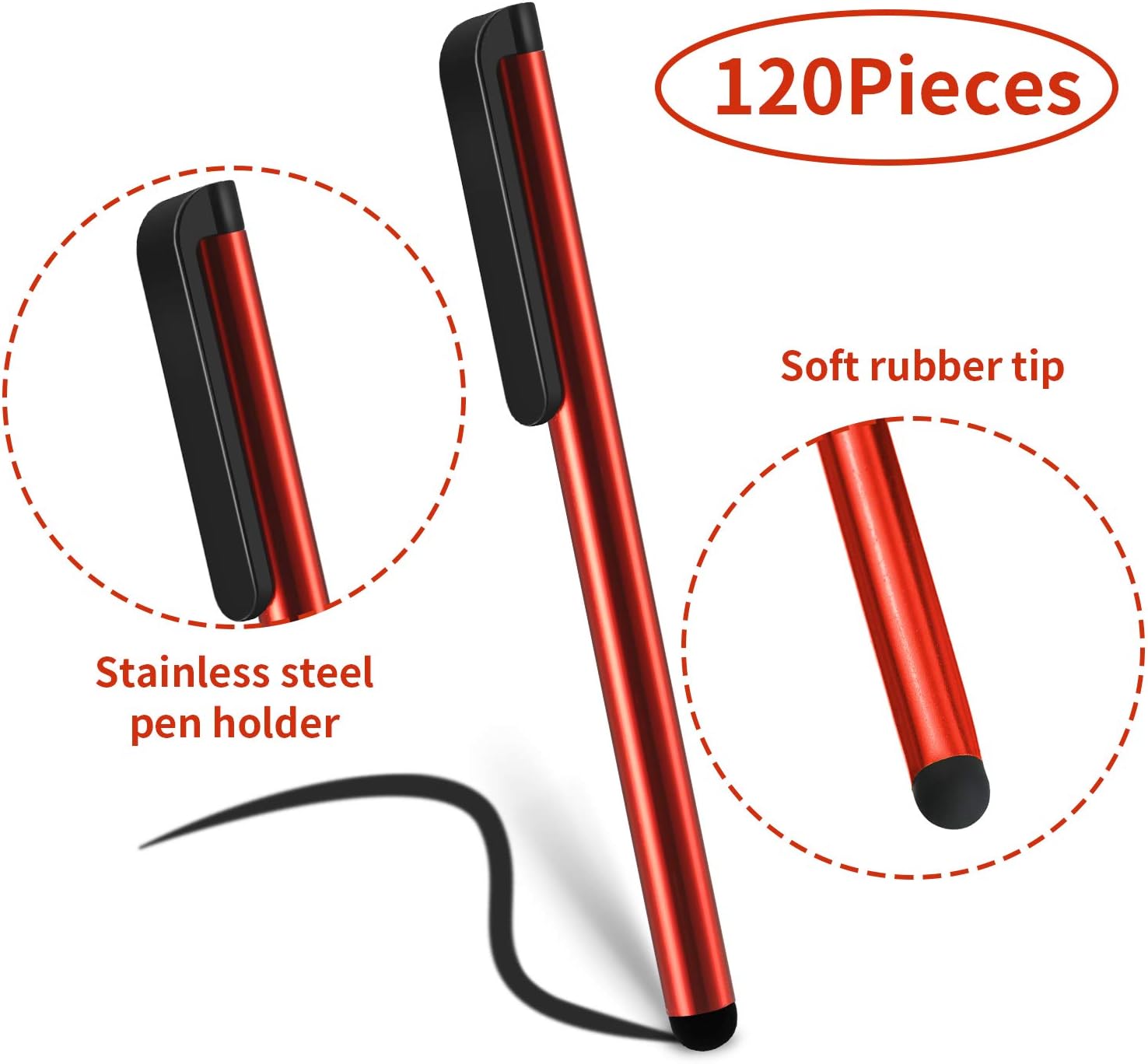 Outus 120 Pieces Stylus Pen Universal Capacitive Stylus Slim Digital Pen Compatible with iPad, iPhone, Samsung, Tablet - Image 3
