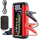 PHAETONBIN Car Jump Starter 3000A,Jump Starter Battery Pack for Up to 7.0L Gas and 3.5L Diesel Engines, 12V Portable Battery Booster with Full LCD Screen, 3 Modes Flashlight and Smart Jumper Cable