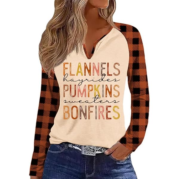 Thankful Grateful Blessed Pumpkin T-Shirt For Women - Long Sleeve Baseball Tee With Leopard Print Sleeves - View #3