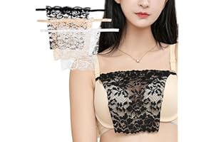 3 Pack Lace Camisoles for Women Cleavage Cover Up for Low Neckline, Adjustable Invisible Bra for Ladies Dresses