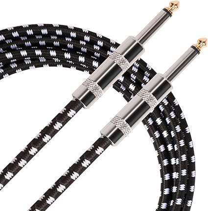 Amazon 6m シールド ギター ベース用 シールドケーブル ベース キーボード アンプ ドラム用 ギターケーブル S S型 7mmステレオプラグ ケーブル用変換コネクター 楽器