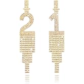 21st Birthday Earrings with Long Tassel - Women's 21st Birthday Decorations Gift Idea