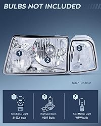 Nilight Headlight Assembly for 2001 2002 2003 2004