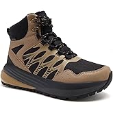 Men's Orthopedic Wide Waterproof Hiking Boots: Comfortable Plantar Fasciitis Work Walking Running Trekking Shoes, Orthotic Non Slip Adventures Mid Ankle Support Trail Sneakers for Foot Pain Relief