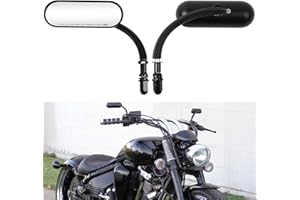 YOUNDERM Motorcycle Rearview Mirrors Mini Oval for Harley Davidson Road King Street Glide Electra Dyna Sportster Softail Road