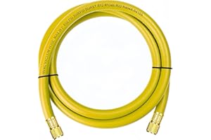 KLENZMATE 2026 Upgraded 3/8" HVAC Vacuum Hose,Refrigerant Charging Hose,Standard 3/8"×3/8" Flare Fittings,6 Feet,Low Resistance and High Flow Rate,Faster HVAC Evacuation and Recovery,20 Microns Vacuum,Yellow