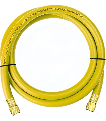 NAVAC Big Boy Evacuation Hose - 3/4 Inch Diameter HVAC Hose With 1/4 To 1/2 Inch Fittings