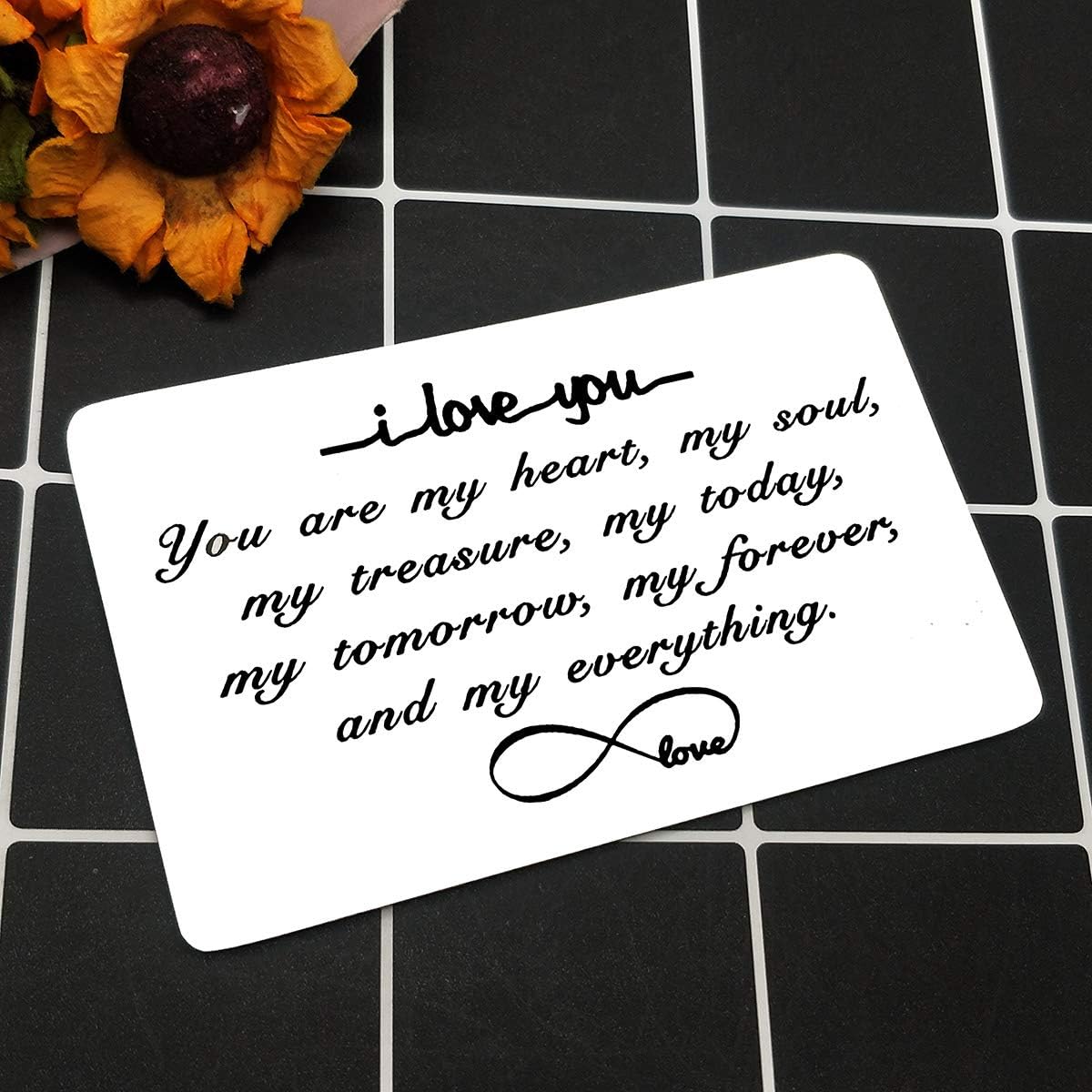 Engraved Wallet Insert Card Gifts Anniversary Card Gifts I Love You Forever Couples Gifts Soulmate Gifts for Him Her Birthday Gifts for Boyfriend Husband Valentine's Gifts for Men Christmas Presents - Image 5