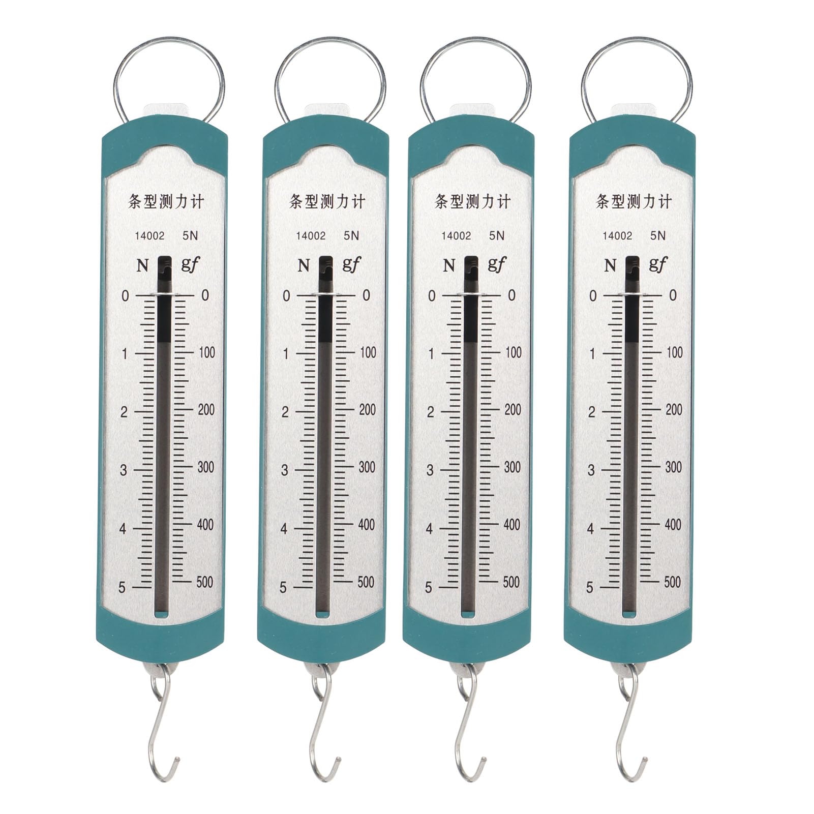 4Pcs Newton Meter, 5N Spring Meter Bar Dynamometer Bar Physics Mechanical Experiment Instrument Spring Balance High Resolution with Hook for Education Teaching Use