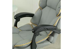 Computer Chair Arm Covers Protectors, Gaming Office Desk Chair Arm Rest Covers, Armrest Cover Stretchable Faux Leather (Black