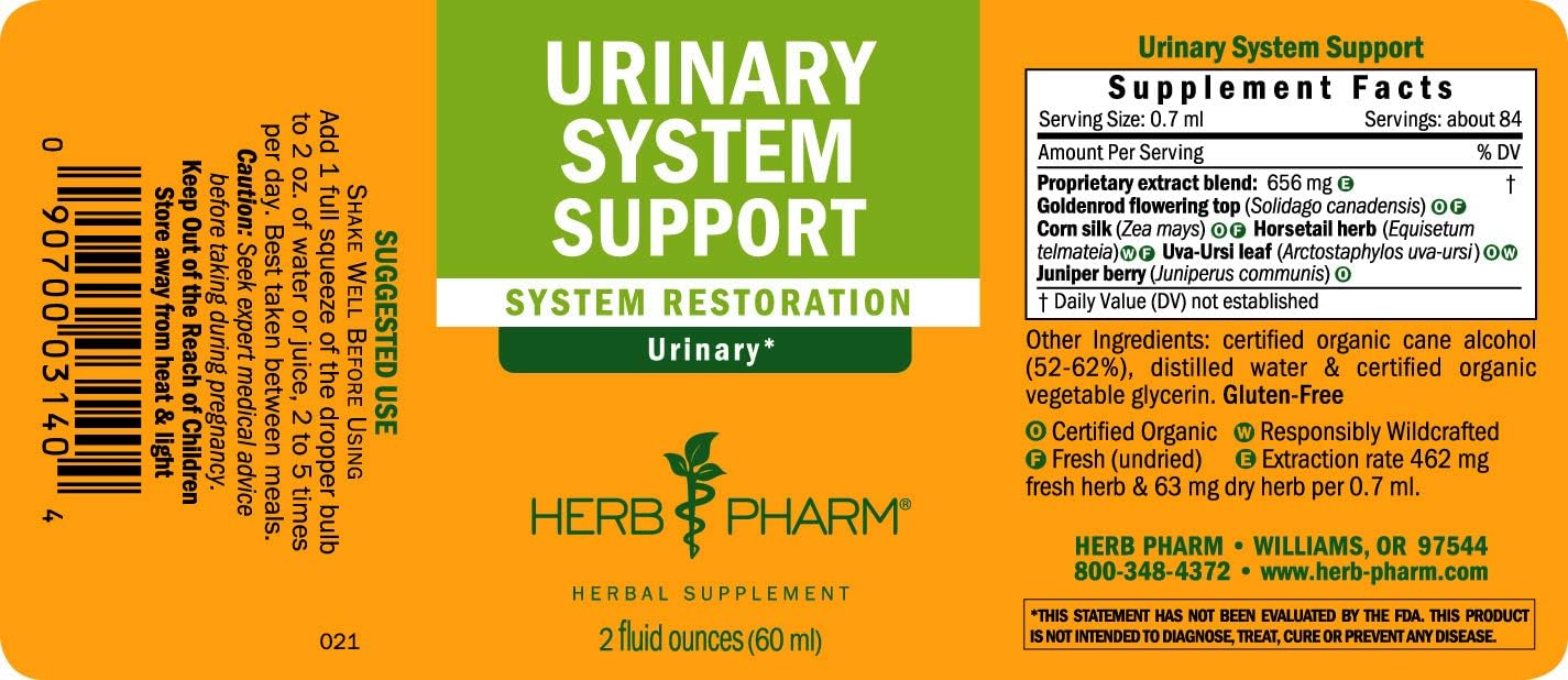 Herb Pharm Urinary System Support Liquid Herbal Formula - 2 Ounce: Health & Personal Care