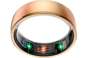 EOGBM Smart Health Ring Sleep Health Tracker for Women Men with Heart Rate, Blood Oxygen, Sleep Monitor, Steps,Calories, 5ATM Waterproof for iPhone/Android, No Subscription Fee(Rose Gold, 9#)