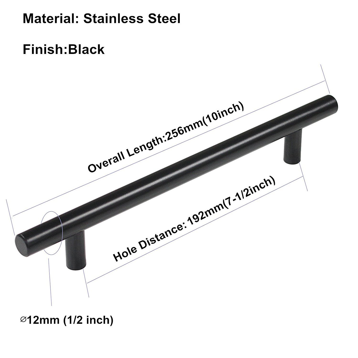 5 Stück Schwarz Küchenschrank Türgriffe Schrank ziehen LS201BK64