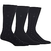 Chaps Men's Classic Dress Crew Socks - 3 &amp; 6 Pairs - Pattern and Solid Color Designs