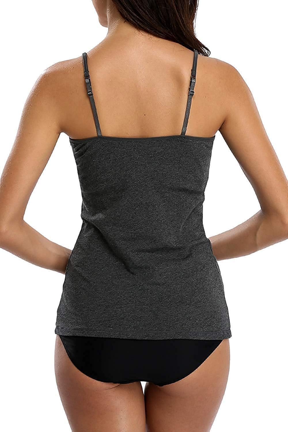 Anwell Frauen Baumwolle Camisole Shelf-BH Spaghetti-Tr/&auml;gern Tanktops 2 Packungen