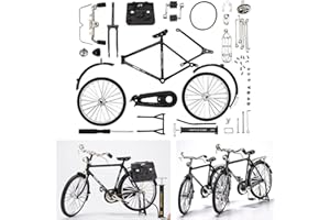 YTCPMHEA 2025 New 51 Pcs DIY Retro Bicycle Model Ornament For Kids, Creative 1:10 Simulation Mini Bicycle Model Scale Kit With Inflator and Briefcase, Finger Bike Models Toys For Desktop Decoration Ornament