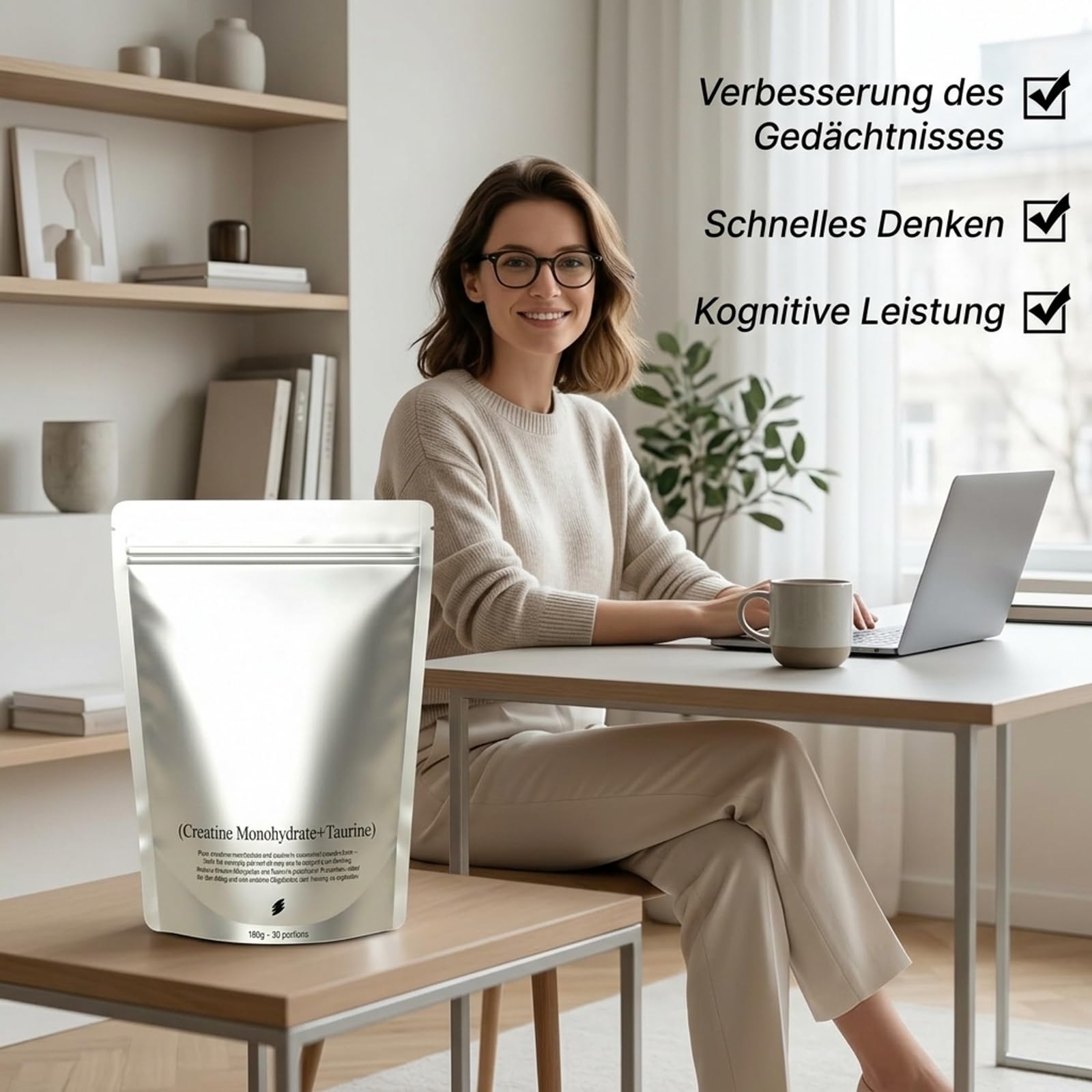 Creatin und Taurin Powder Original & Vegan, kreatin und taurin für Männer und Frauen, Hochwertige Inhaltsstoffe, Natürlich, für Männer und Frauen Fitnessbegeisterte, 180g(1) 5
