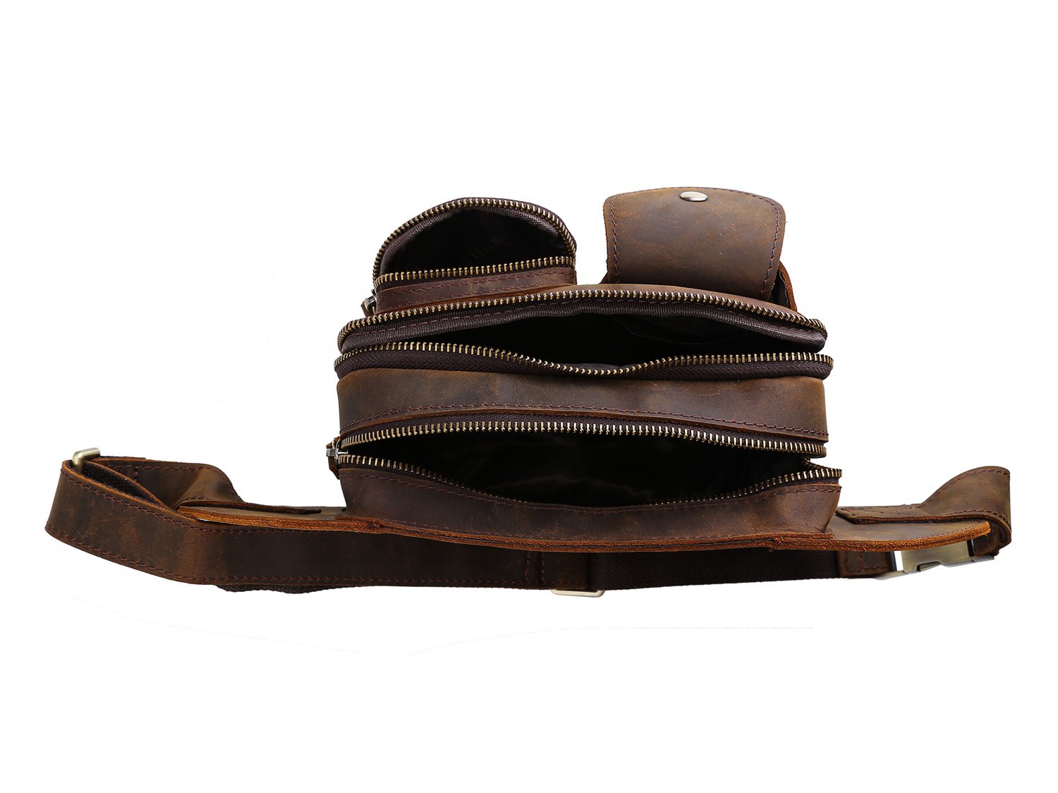 Polare Thick Crazy Horse Leather Chest Pack Fanny Pack Waist Pack