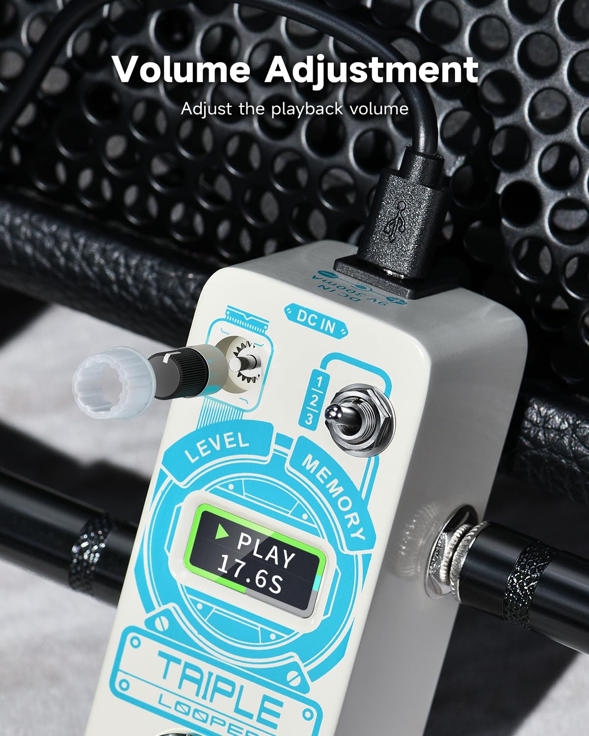 Donner Triple Looper Guitar Pedal, 90 mins Looping Time Loop Pedal with Screen, 3 Loops Looper Pedal with Unlimited Overdubs Undo/Redo
