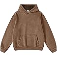 FAIABLE Womens Oversized Vintage Acid Wash Cotton Fleece Hoodie for Women