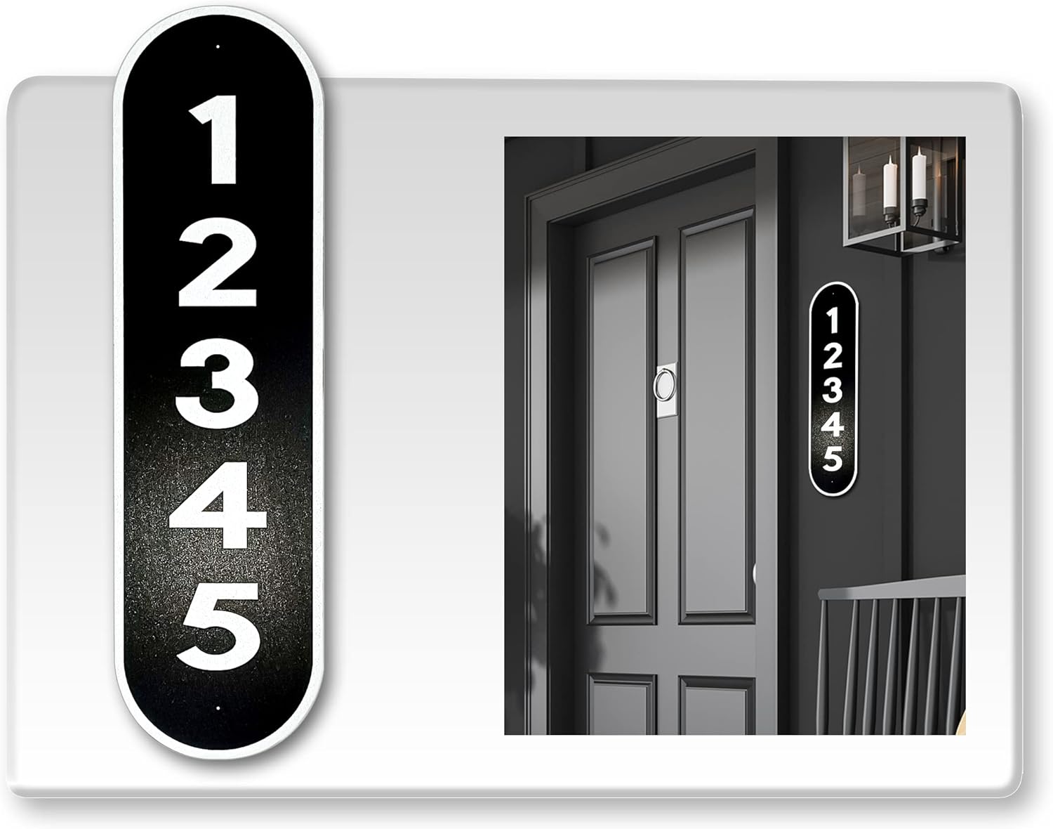 Plaques & Wall Art - Reflective House Number Sign, 18'' x 5