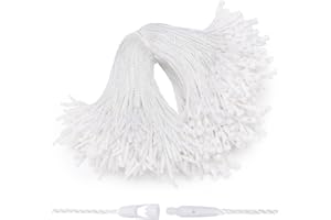EUSOAR Hang Tag String, 6.1" 500Pcs Nylon Clothes Price Hanging Tag Rope Snap Lock Pin Loop Plastic Fasteners Tags Hook Ties Fast to Attach for Present Shoes Luggage Label-White