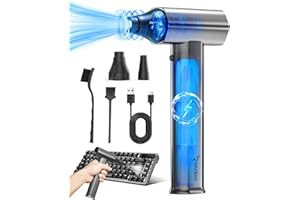 RAYBAO Compressed-Air-Duster-Mini-Blower-Turbo Fan, 130000RPM Electric air Duster, Metal Body Brushless 4 Gear High Speed, Cordless Jet Dry Blower for Computer Keyboard, Car, Home, Dust Removal